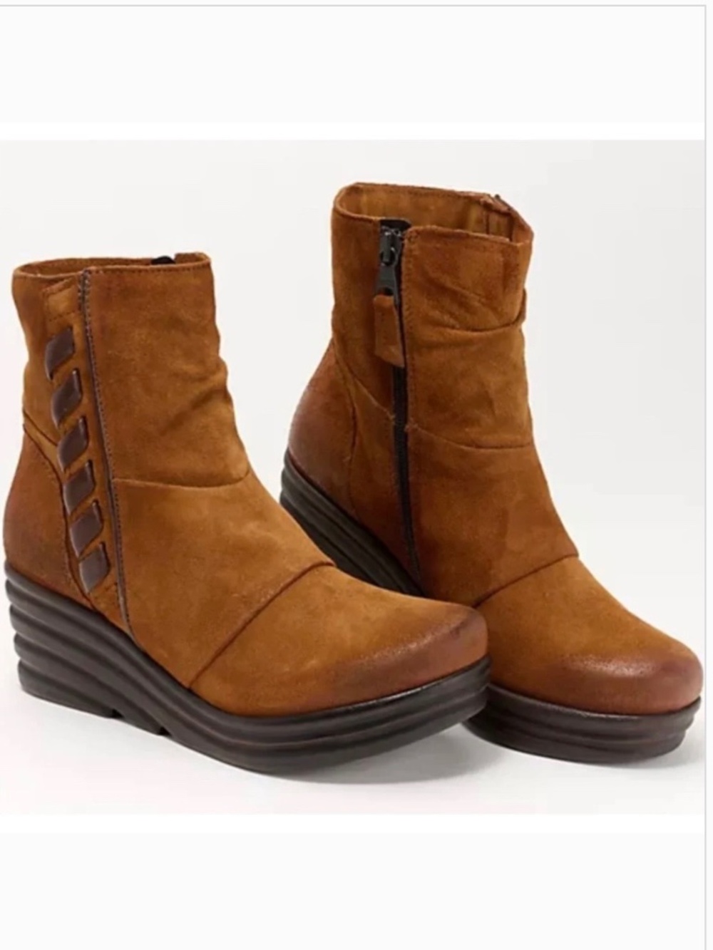 Miz Mooz Leather Wedge Boots - Zola Hazelnut SZ US 9.5/10 EU 41